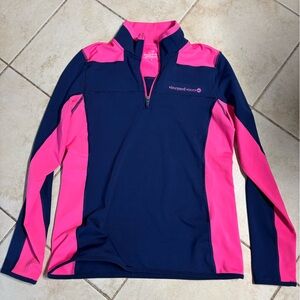 Pink and Navy Quarter Zip Vineyard Vines
